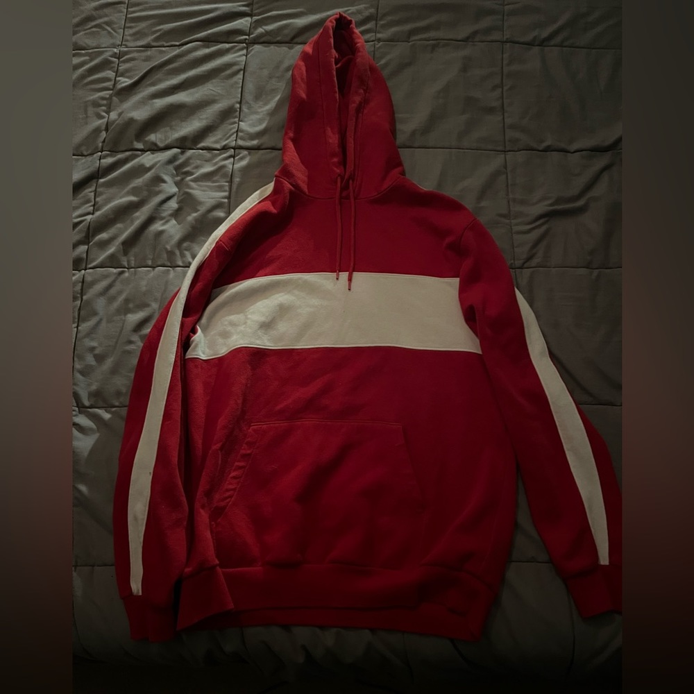 Divided Red with Stripes H&M Hoodie
